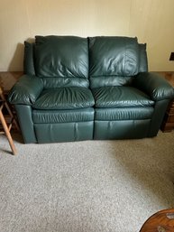 Green Leather Recliner Love Seat