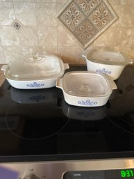 Corning Ware3pc With Lids