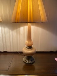 Tan With Gold Fleck Glass Lamp