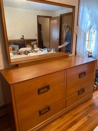 Mid Century Dresser With Mirror By Mayflower Furn.