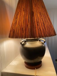 Lamp Pottery With Wood Base Works