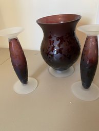 Grape Candle Holders And Vase