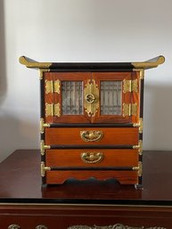 Asian Jewelry Box With 2 Draws