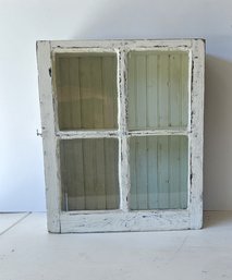 Shabby Chic Handmade Windowpane Cabinet With Beadboard Interior