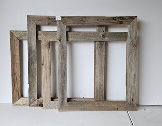 Set Of 4 Distressed Barn Wood Frames