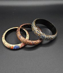 Nice Set Of Exotic Painted Bracelets