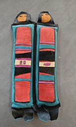 Leather Native American Wedding Gift Of Two People In A Blanket. Modern Artist Purchased In Santa Fe