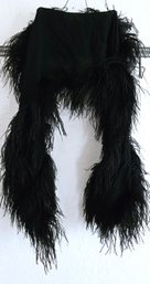 Gorgeous Vintage Black Ostrich Feather Wrap