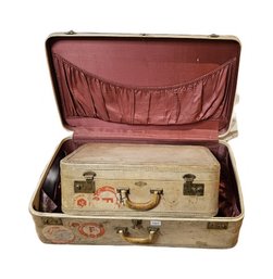 Vintage Eclectic World Traveled Luggage Set