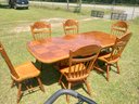 Beautiful Wood Table With 6 Chairs