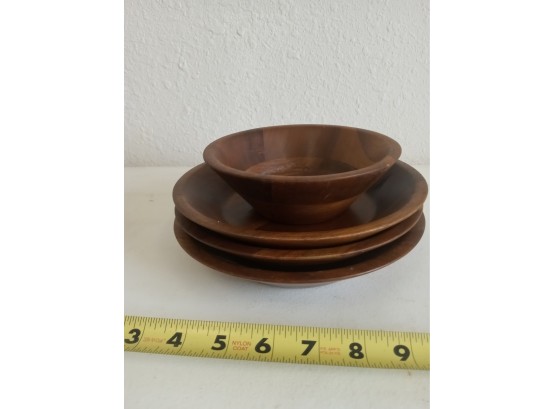 Wood Plates And Bowl