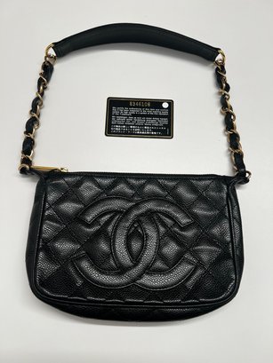 CLASSIC Chanel Caviar Maltrasse Shoulder Bag With Card #1053