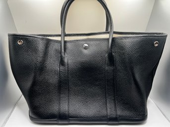 Beautiful Hermes Style Tote Bag In Black **not Authenticated