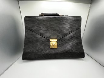 Authentic Louis Vuitton Black Briefcase With Keys