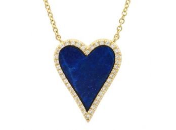 Gorgeous 14k Gold Blue Heart Lapis Necklace