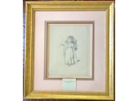 Lithograph By JAMES ABBOTT McNEIL WHISTLER Of 'Little Evelyn'