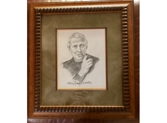 Pencil Portrait Of Anthony Quayle By PAUL HOWELL