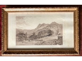 Countryside Etching In Brown