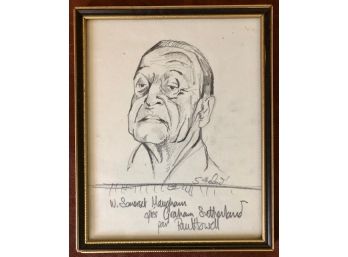 Pencil Drawing Of Somerset Maugham After G. Sutherland By PAUL HOWELL