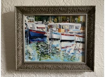 Oil On Canvas Of Cassis Harbor By PAUL HOWELL