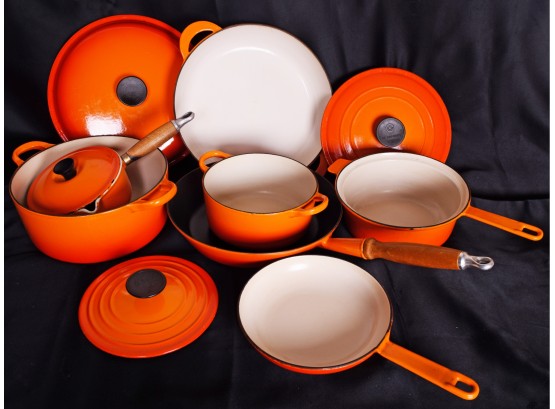 A Lot Of Le Creuset Enameled Cast Iron Cookware