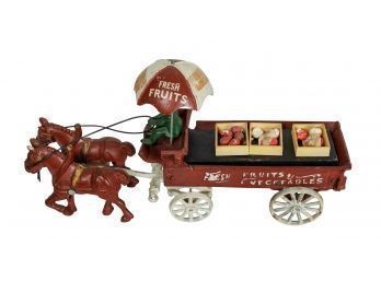 Cast Iron Horse Drawn Fruit Stand