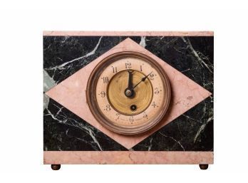 French Art Deco Marble Mantle Clock