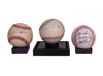 3 Autographed Baseballs