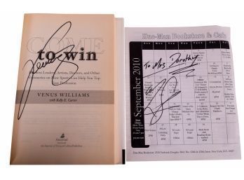 'Come To Win' By Venus Williams And 'Venus' By Bolofo, Both Books Autographed By Venus Williams