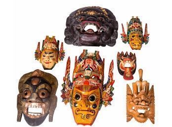 7 Indonesian/Bali Masks.