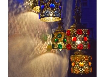 Hollywood Regency Fab' Five Lights Swag Lamp