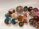 Lot Of 31 Paperweights Glass