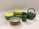Green & Yellow Kitchenware Pottery Lot
