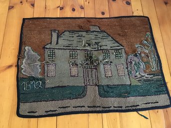 Antique Hooked Rug Dated 1812