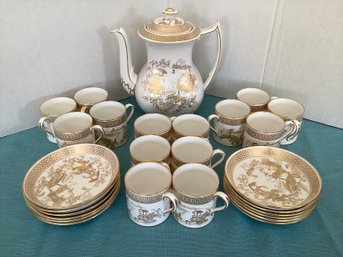 Spode Gold Chinoiserie Porcelain Tea Service Spodes Garden