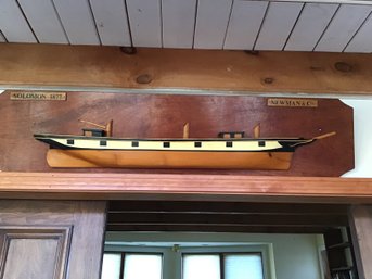 Carved Wood Model Of A Ship Hull