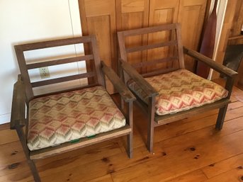 Pair Vintage Teak Lounge Chairs