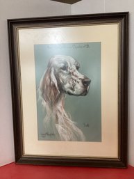 Audrey McNaughtoo Pastel Setter Dog Framed
