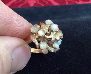 18k Gold Moon Stone Size 5 Cocktail Ring
