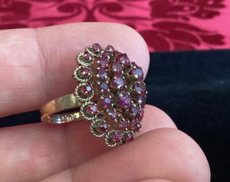 18k Gold Ruby Size 5 Cocktail Ring