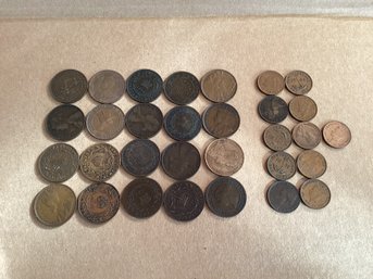 Lot Antique English Newfoundland One Cent Coins