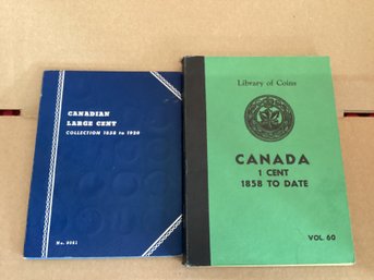 Lot Antique Canada One Cent Coins In Books
