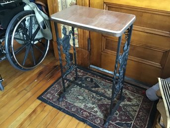 Cast Iron Marble Top Console Table