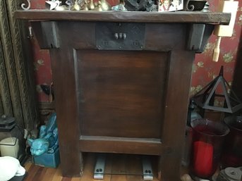 Chinese Iron Mounted Lift Top Chest