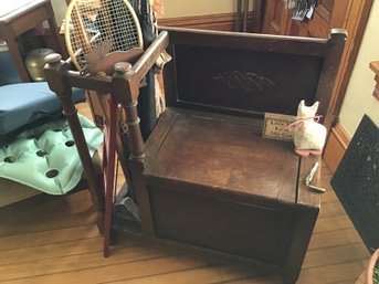 Victorian Wood Hall Bench Lift Seat