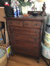 Victorian Oak Tall Chest Of Drawers