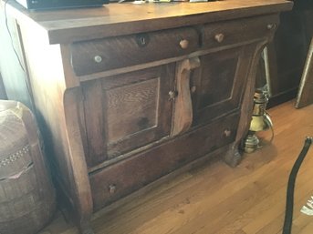 Victorian Empire Style Oak Chest Of Drawers