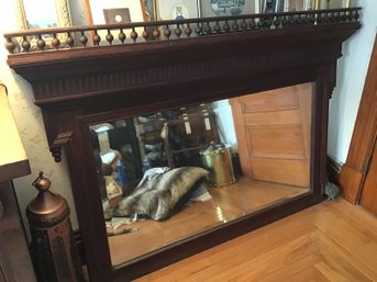 Large Victorian Eastlake Over Mantel Mirror