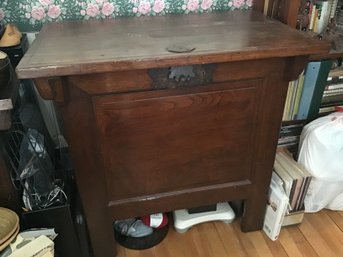 Large Chinese Iron Mounted Lift Top Chest