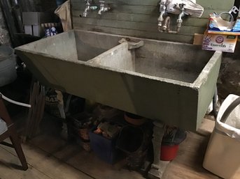 Antique Soapstone Two Compartment Sink